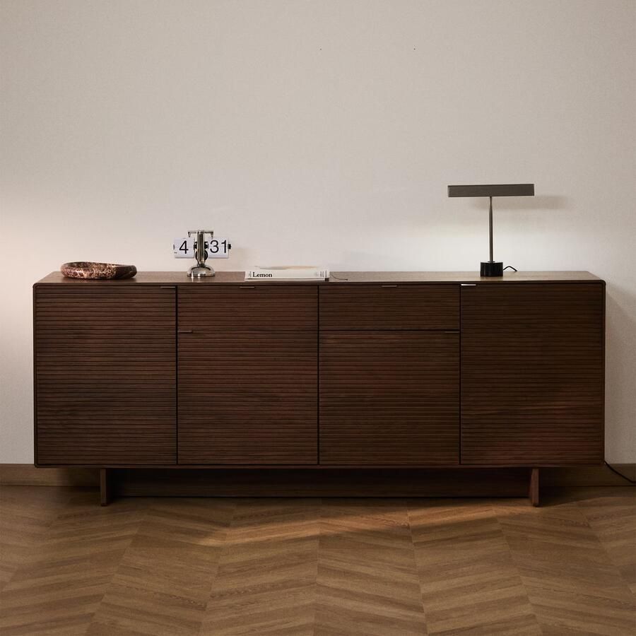 Kave Home Dressoir Norlen Walnootfineer 195cm Bruin