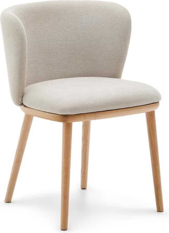 Kave Home Eetkamerstoel Ciselia Chenille Beige