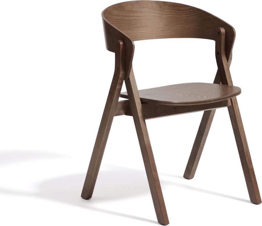 Kave Home Eetkamerstoel Godia Essenhout Bruin