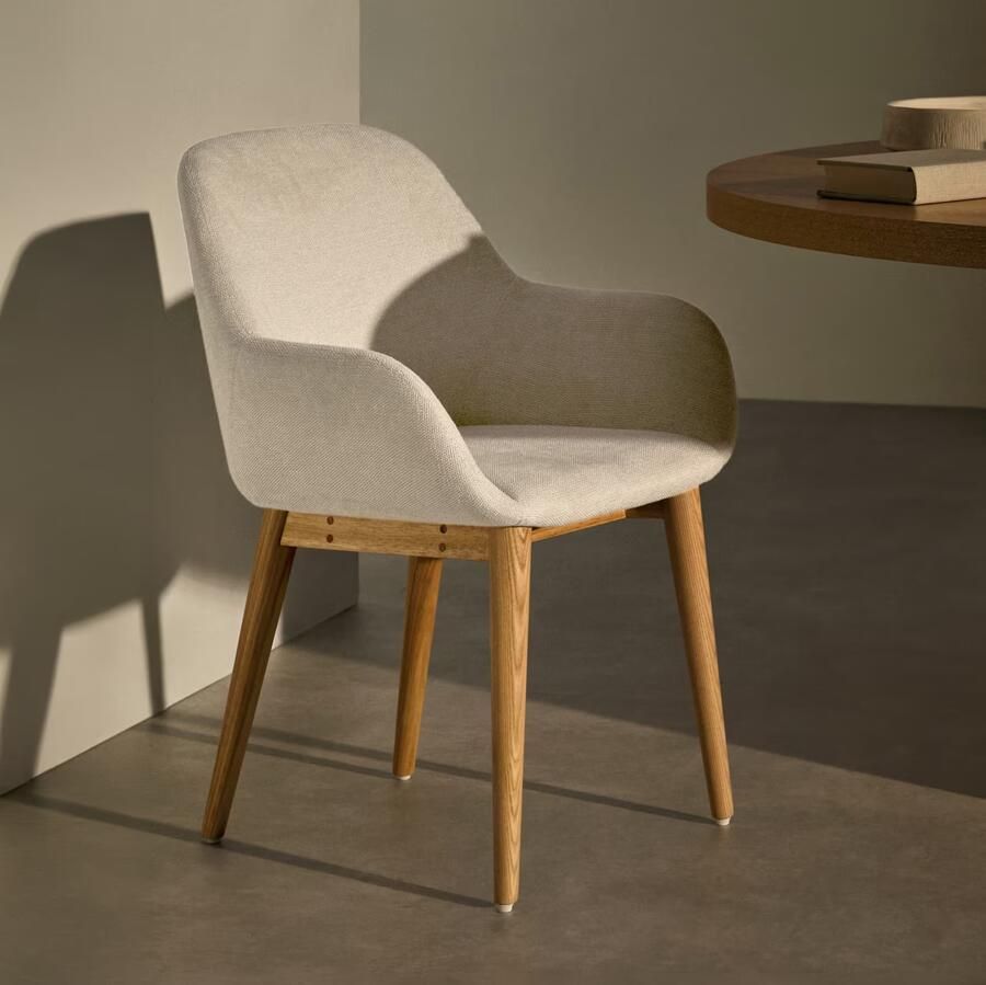 Kave Home Eetkamerstoel Konna Beige Naturel