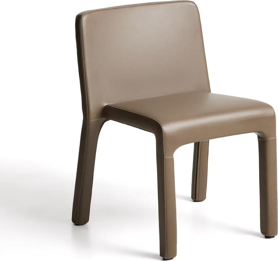 Kave Home Eetkamerstoel Loria Stapelbaar PU Grijs