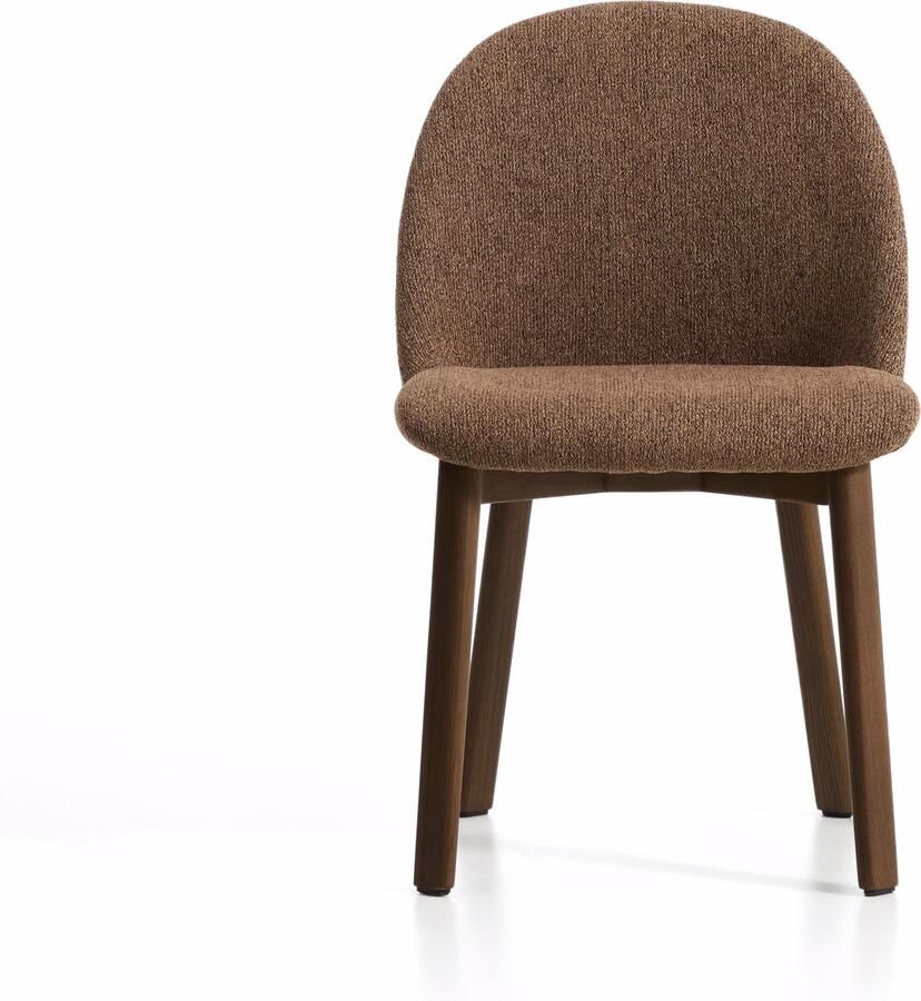 Kave Home Eetkamerstoel Meila Chenille Terracotta Bruin