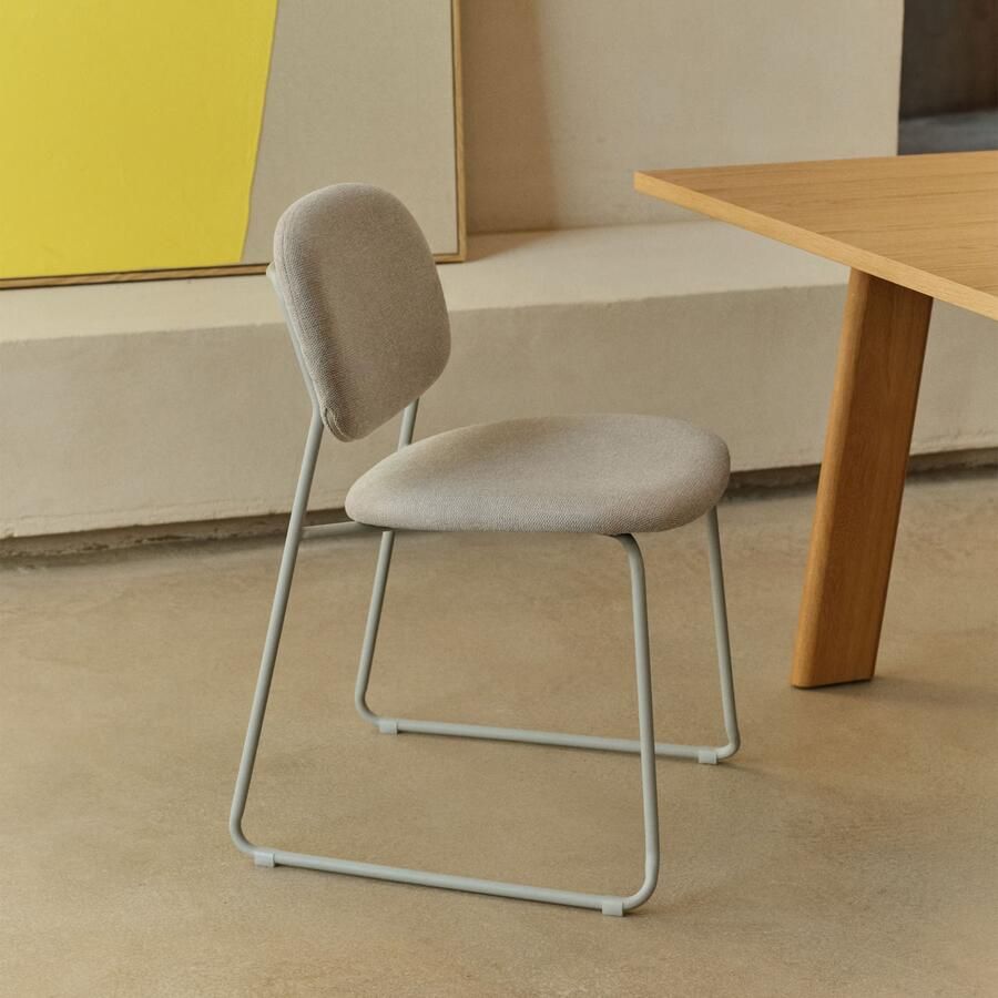 Kave Home Eetkamerstoel Meli Chenille Beige