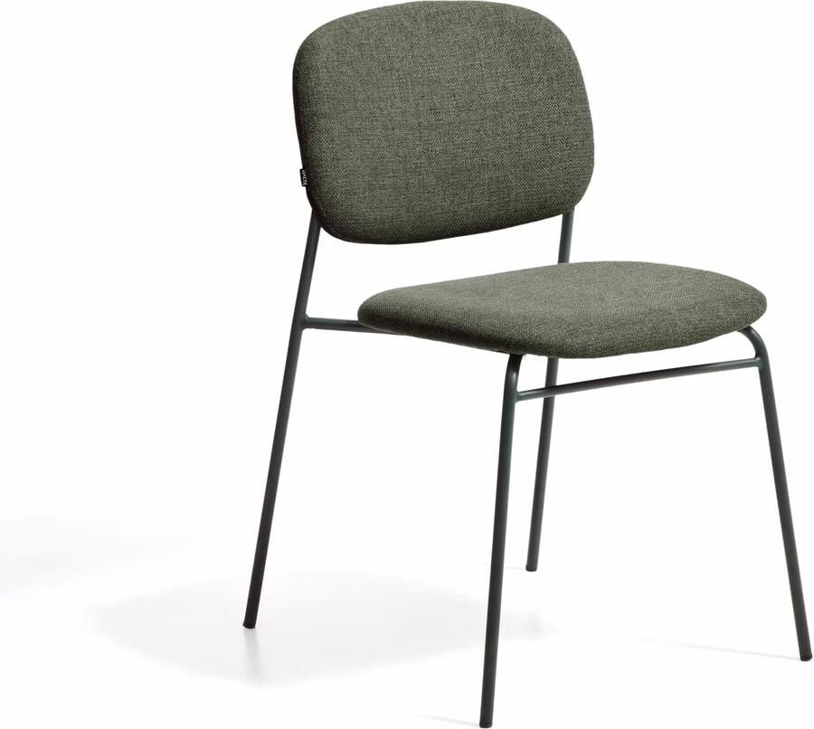 Kave Home Eetkamerstoel Meli Chenille Groen