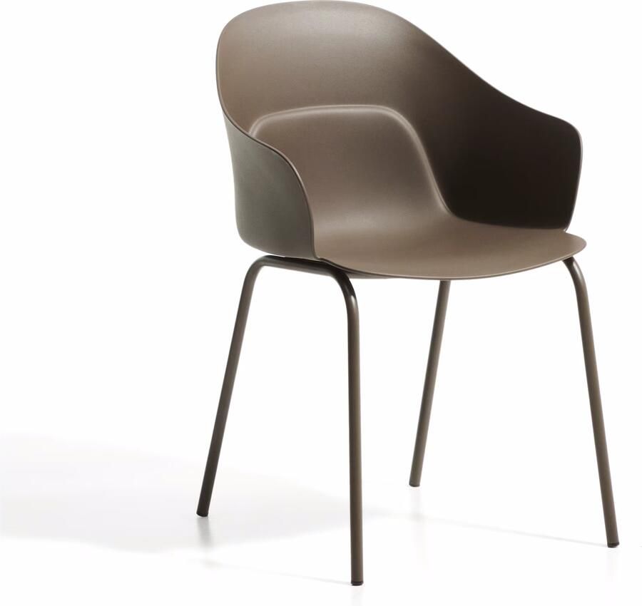 Kave Home Eetkamerstoel Sanile Kunststof Bruin