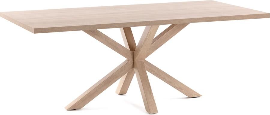 Kave Home Argo tafel 160 cm natuurlijke melamine hout effect benen