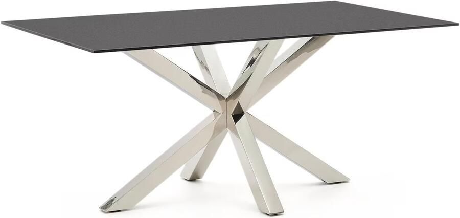 Kave Home Eettafel Argo Glas 160 x 90cm Zwart
