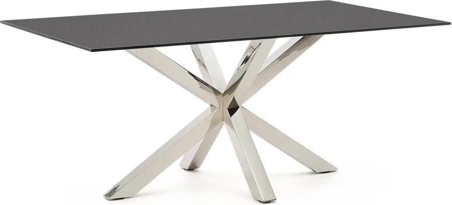 Kave Home Eettafel Argo Glas 180 x 100cm Zwart