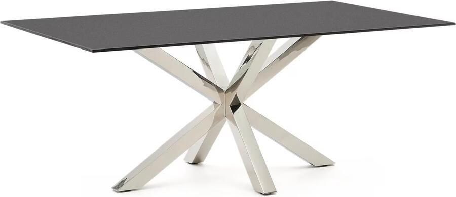 Kave Home Eettafel Argo Glas 200 x 100cm Zwart