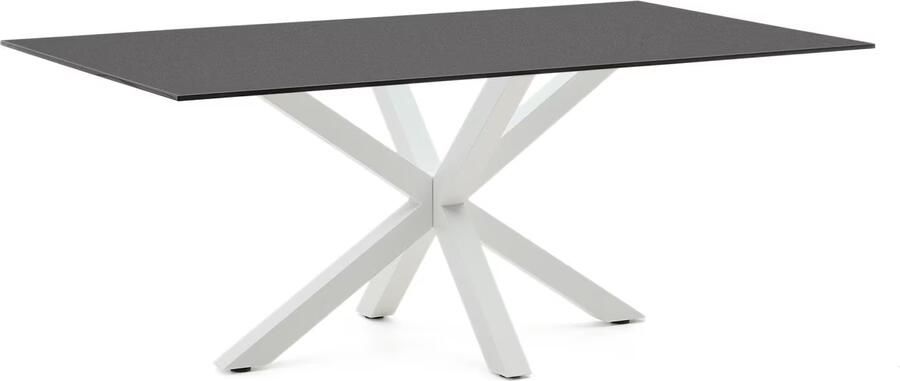 Kave Home Eettafel Argo Glas 200 x 100cm Zwart