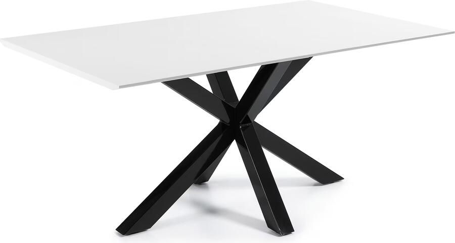 Kave Home Eettafel Argo zwart wit gelakt 160 x 90cm