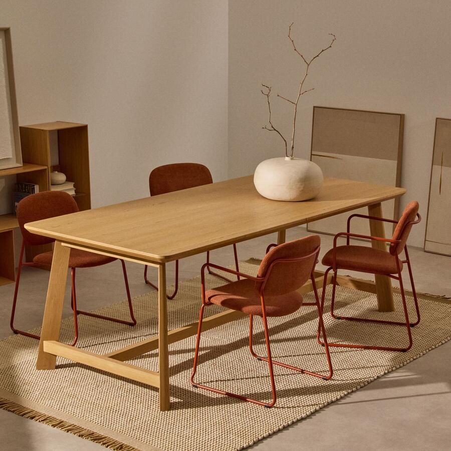 Kave Home Eettafel Idun Eikenhout 220 x 100cm Naturel