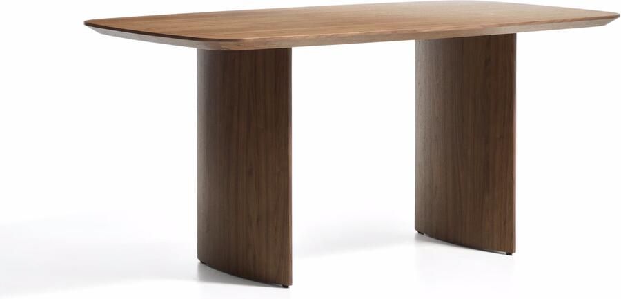 Kave Home Eettafel Litto Deens Ovaal Walnootfineer 160 x 90cm Bruin
