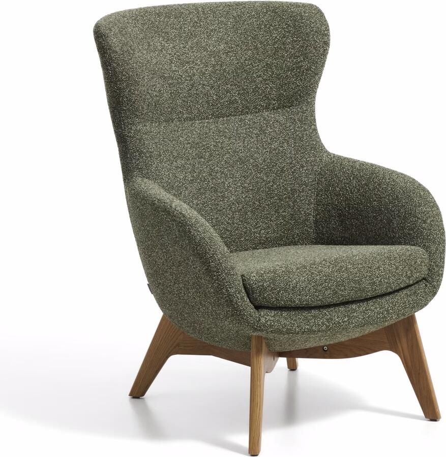 Kave Home Fauteuil Adiran Chenille & Eiken Mosgroen