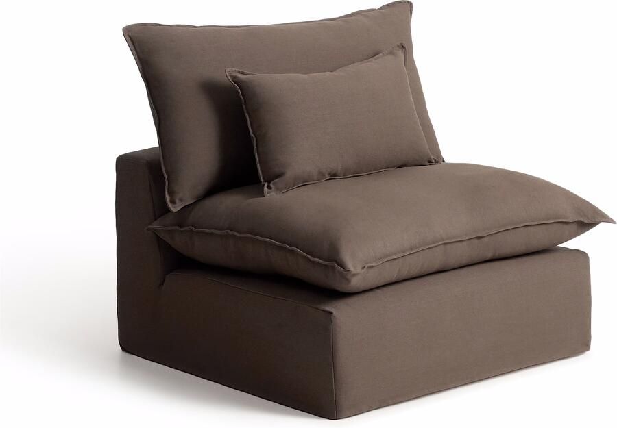 Kave Home Fauteuil Anarela Linnen 110cm Taupe