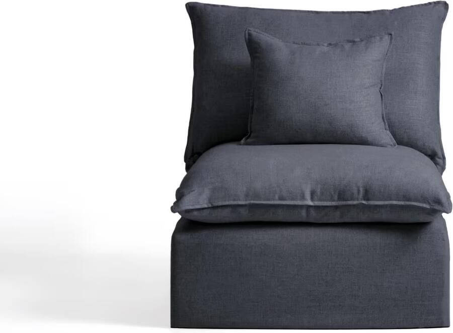 Kave Home Fauteuil Anarela Linnen 90cm Donkergrijs