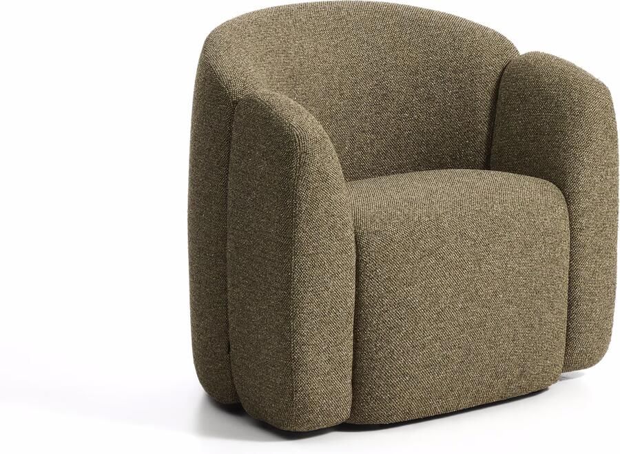 Kave Home Fauteuil Corvena Chenille 85cm Olijfgroen