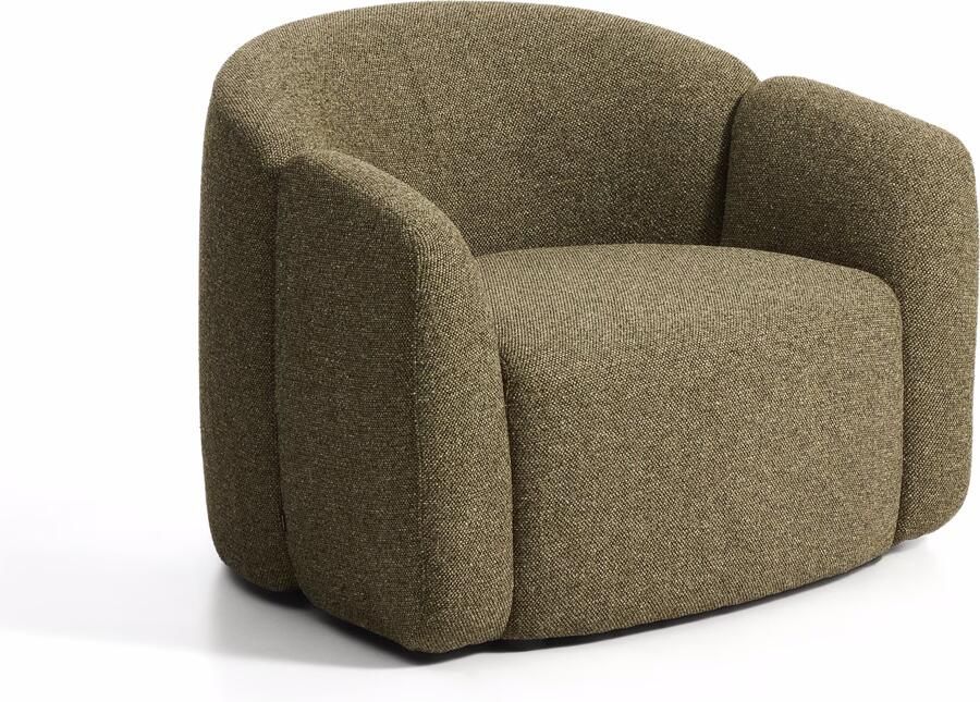 Kave Home Fauteuil Corvena Chenille 98cm Olijfgroen