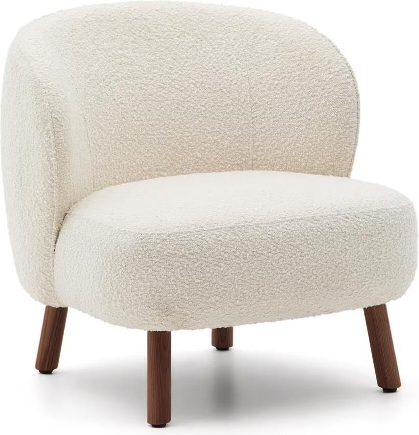 Kave Home Fauteuil Ulit Bouclé Wit Bruin