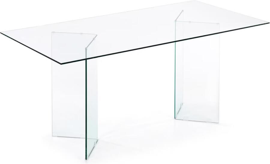 Kave Home Glazen Eettafel Burano 200 x 90cm Transparant
