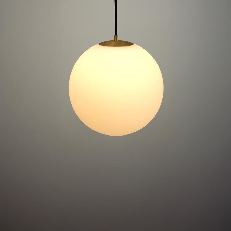 Kave Home Hanglamp Brisia Glas en messing 30cm Wit