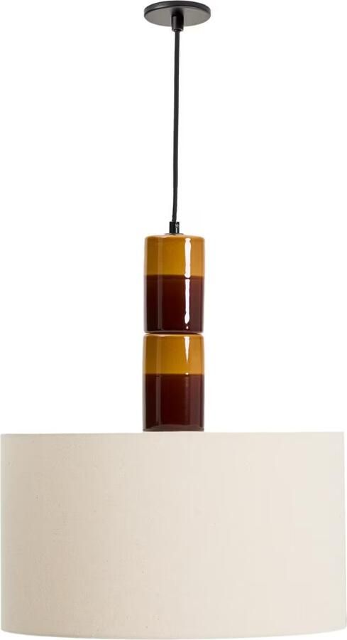 Kave Home Hanglamp Mavran Keramiek en stof Meerkleurig