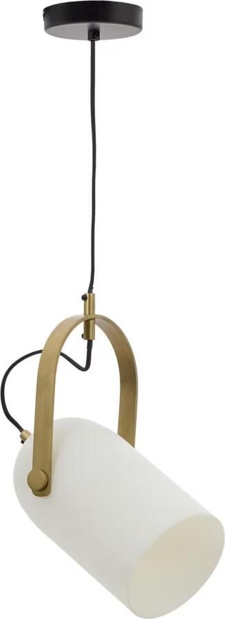 Kave Home Hanglamp Reisy Matglas en messing Wit