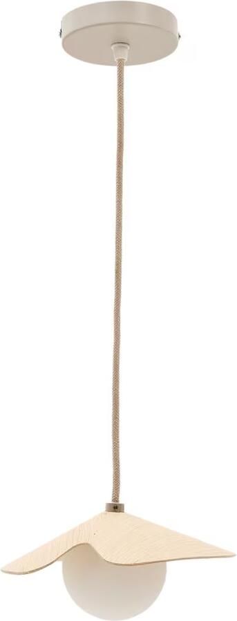 Kave Home Hanglamp Wilara Eiken en glas Bruin