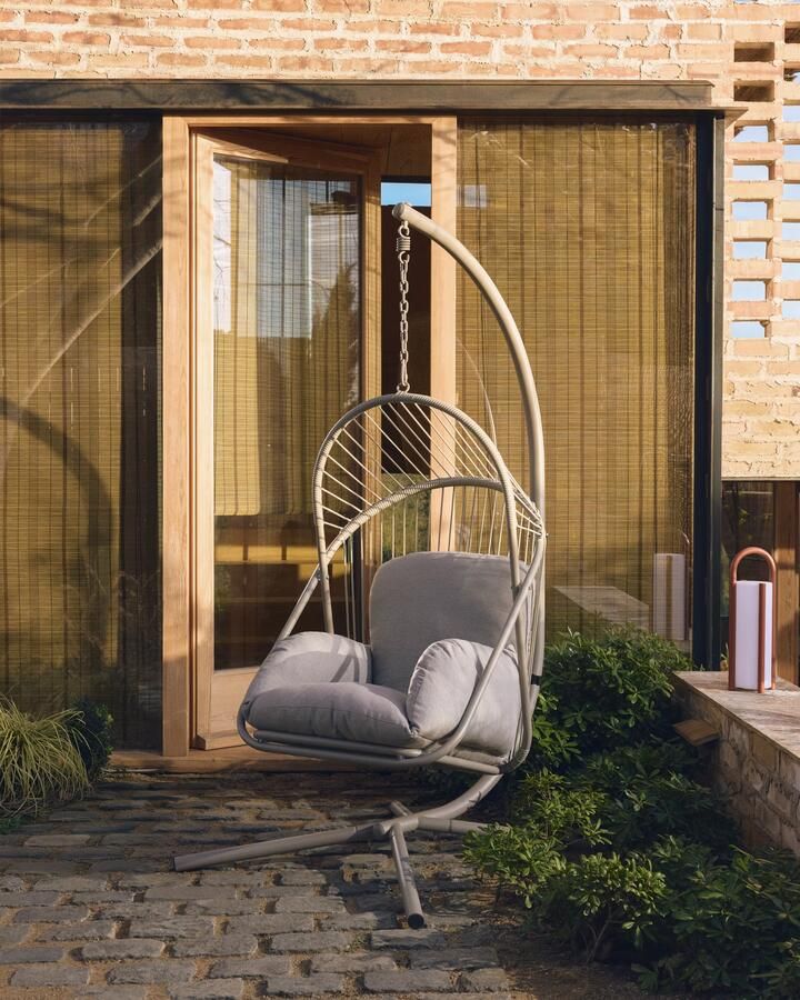 Kave Home Hangstoel Livadi Staal en touw Taupe