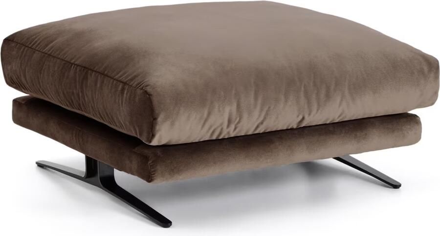 Kave Home Hocker Veliro Velvet Chocoladebruin