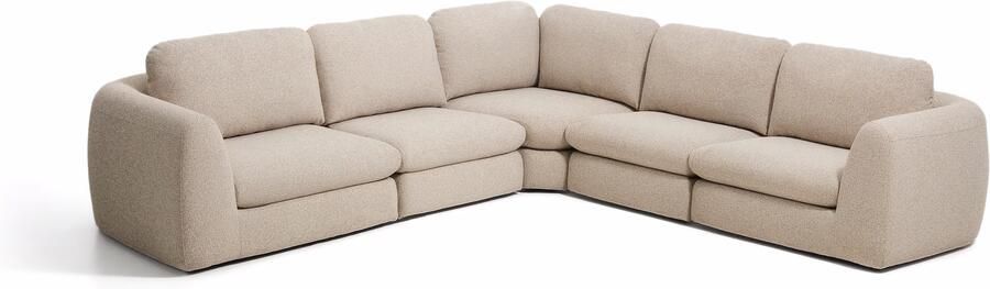 Kave Home Hoekbank Vera 330cm Structuurstof Beige