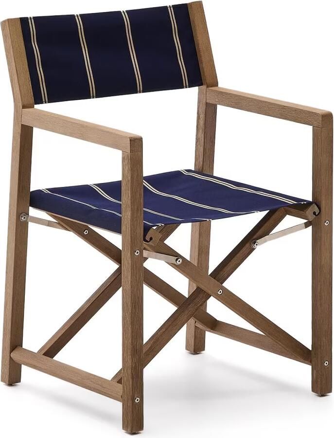 Kave Home Klapstoel Vilara Acaciahout Donkerblauw