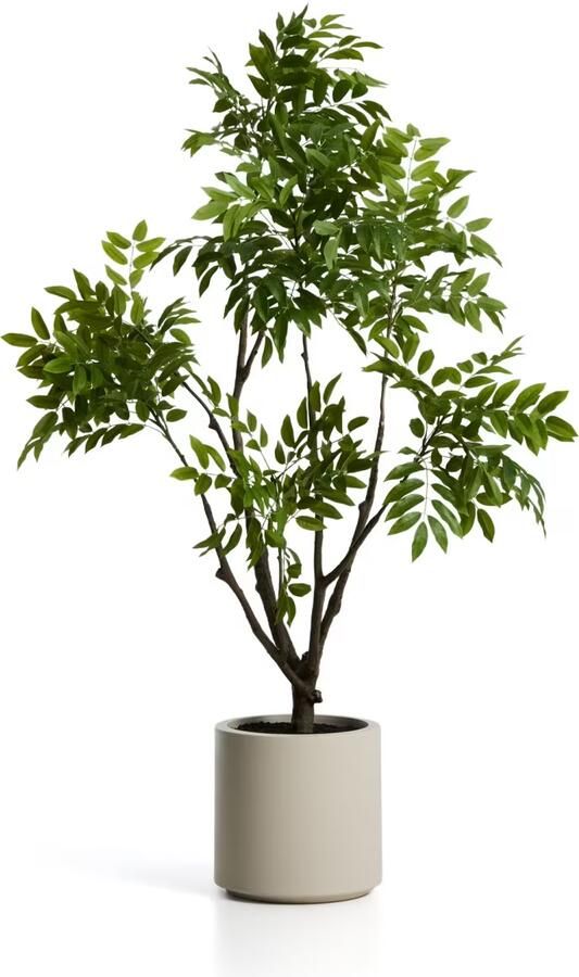 Kave Home Kunstplant Rhus Incl. witte pot 185cm Groen