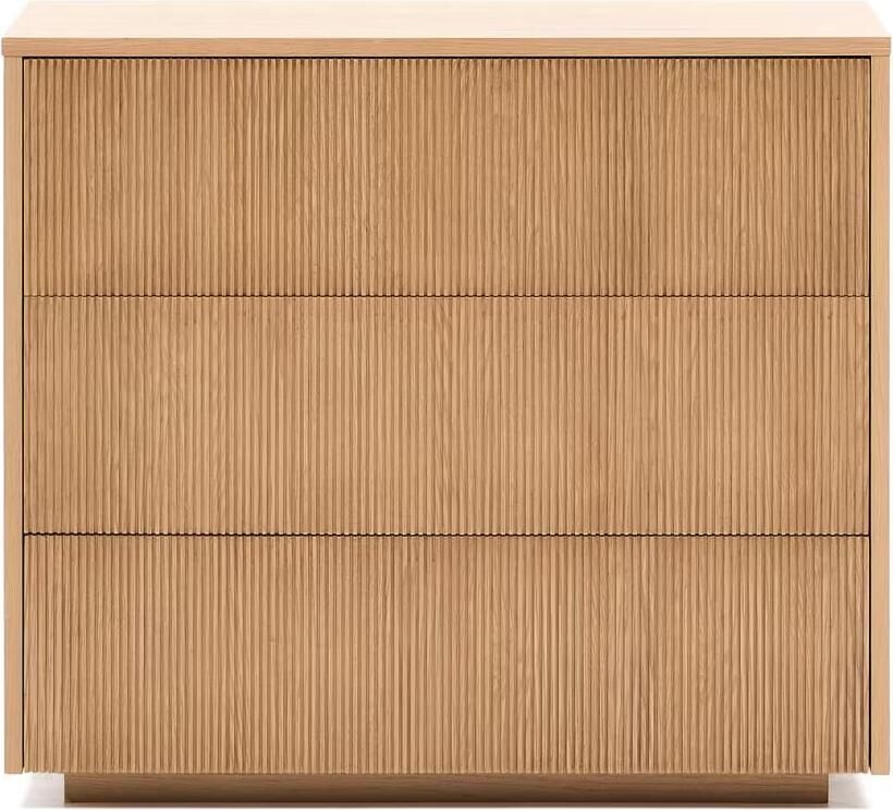 Kave Home Ladekast Commode Helvine Eiken Met 3 laden Bruin