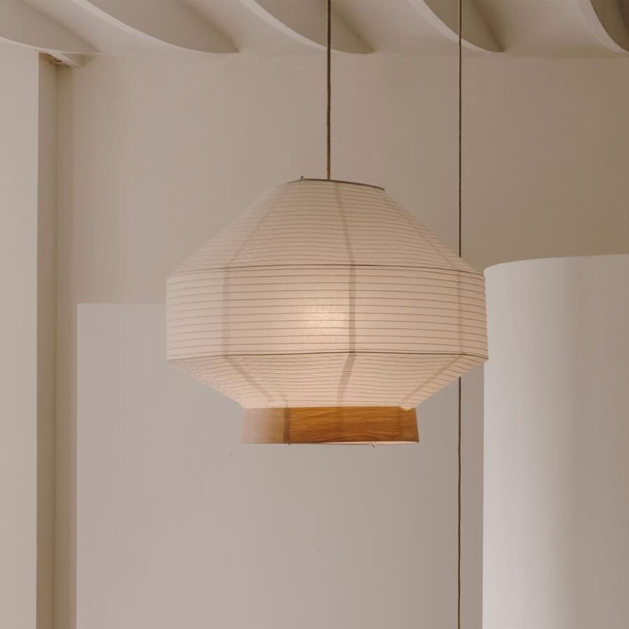Kave Home Lampenkap Hila voor plafondlamp van wit papier en