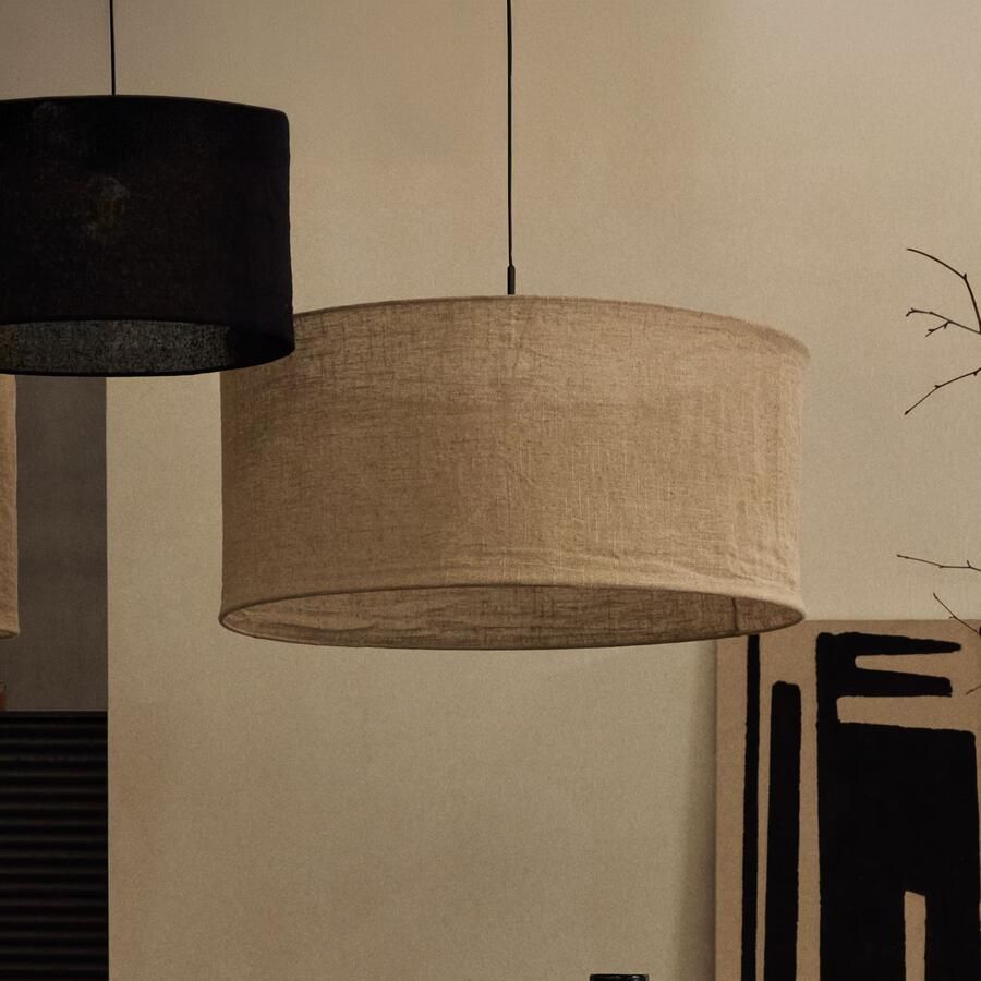 Kave Home Lampenkap Mariela 80cm Linnen Beige Japandi