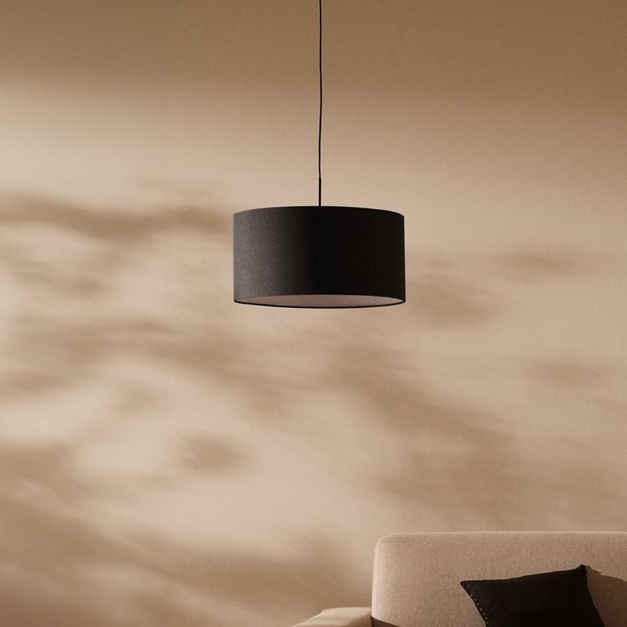 Kave Home Santana lampenkap in zwart met witte diffuser Ø 50 cm