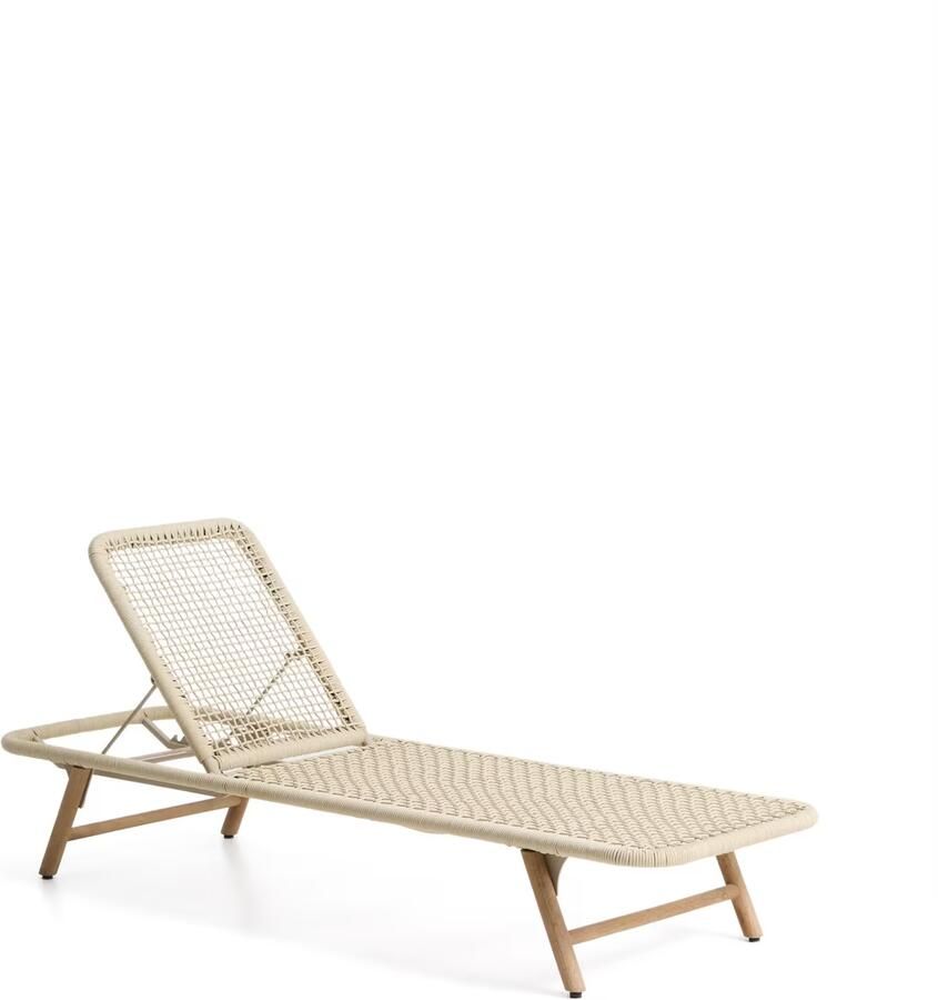 Kave Home Ligbed Dandara Acaciahout en touw Ecru