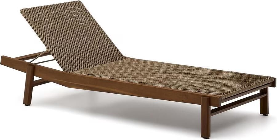 Kave Home Ligbed Itani Acaciahout en rattan Beige