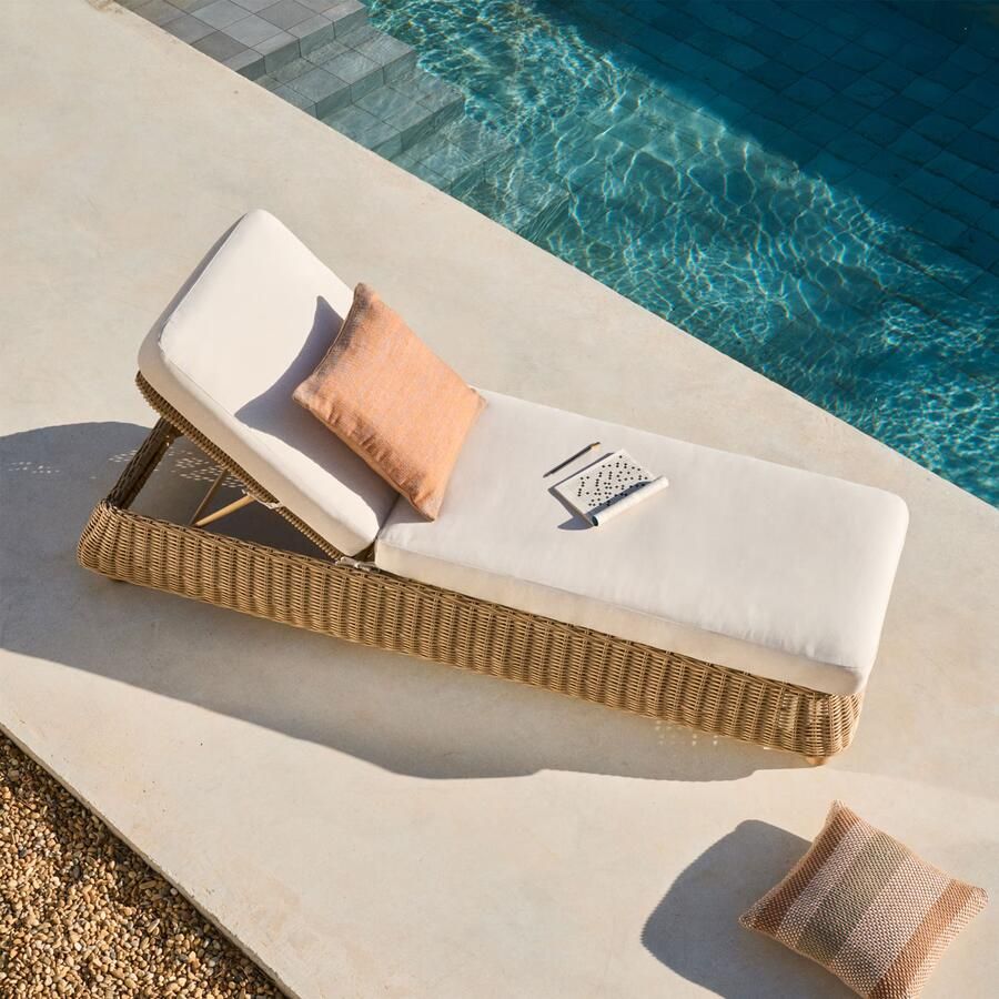 Kave Home Ligbed Meria Rattan Bruin