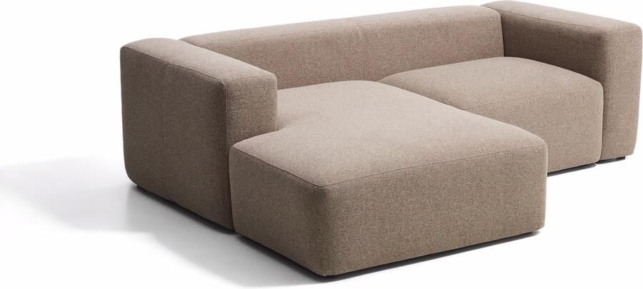 Kave Home Loungebank Blok Links 240cm Chenille Bruin