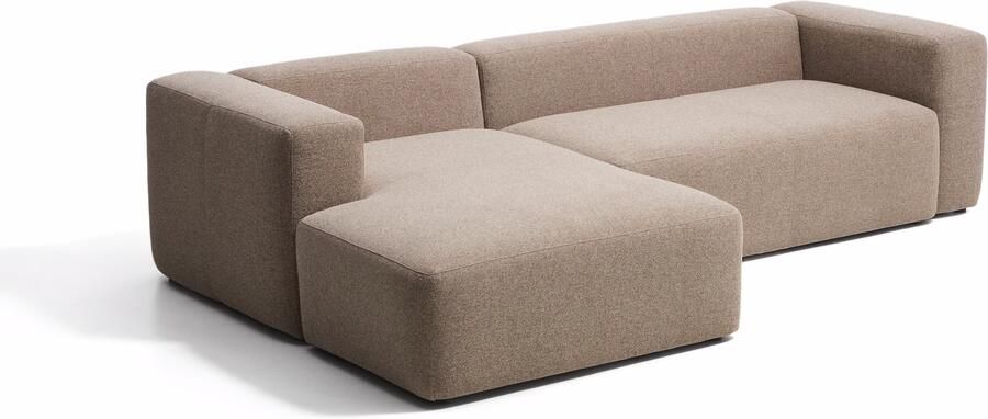 Kave Home Loungebank Blok Links 300cm Chenille Bruin