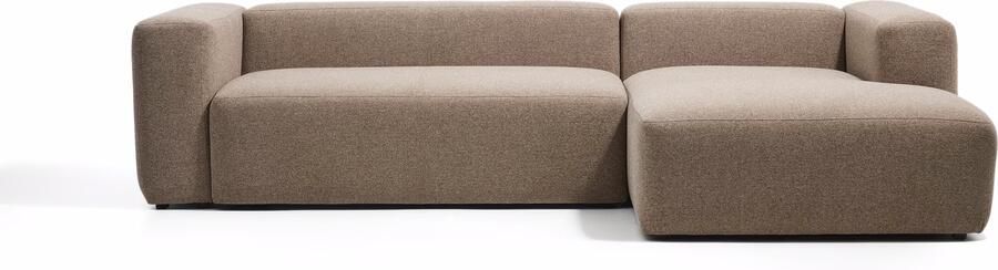 Kave Home Loungebank Blok Rechts 300cm Chenille Bruin