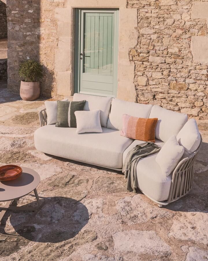 Kave Home Loungeset Osani Met 2-zits en ronde module Beige Taupe