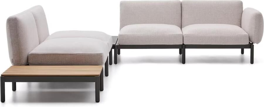 Kave Home Loungeset Sorells Met 4-zits hoekbank en tafels Beige