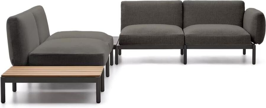 Kave Home Loungeset Sorells Met 4-zits hoekbank en tafels Grijs