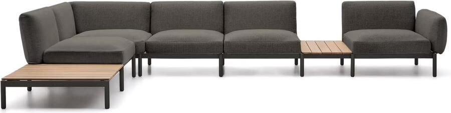 Kave Home Loungeset Sorells Met 5-zits hoekbank en tafels Grijs