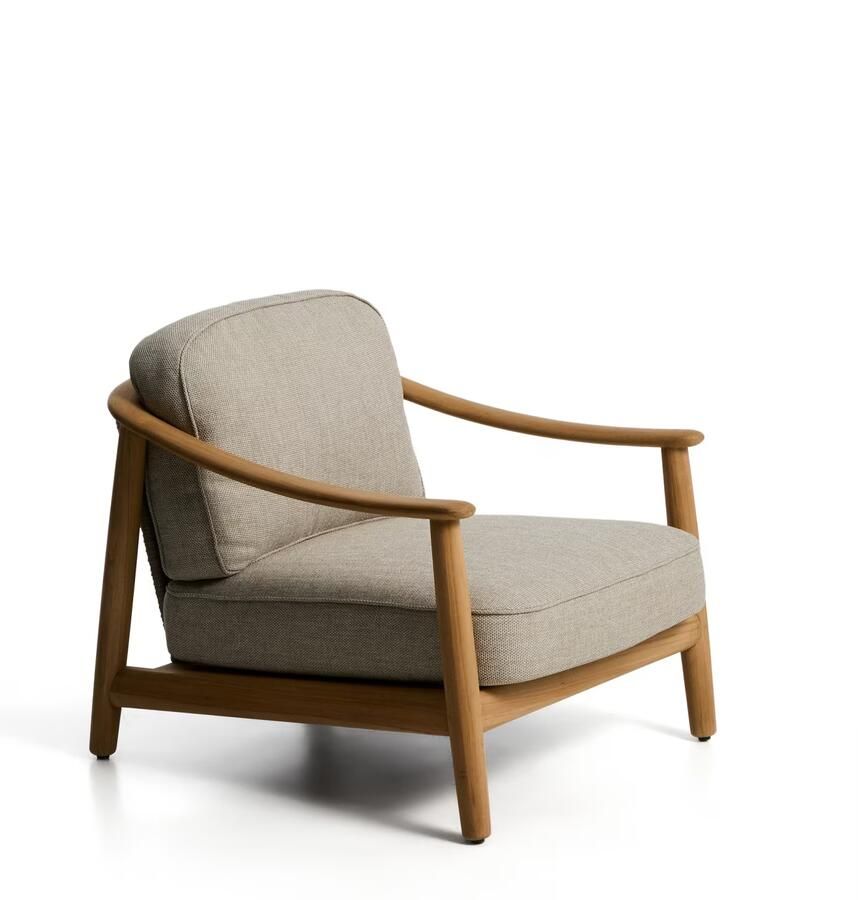 Kave Home Loungestoel Elunda Teakhout Beige