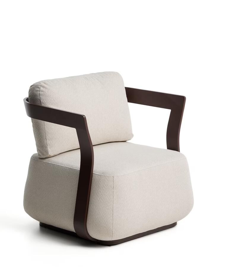 Kave Home Loungestoel Tamaris Ecru Bruin