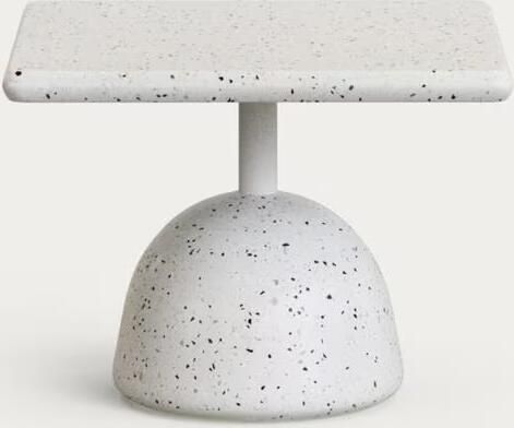 Kave Home Loungetafel Saura Terrazzo 48 x 48cm Wit Vierkant